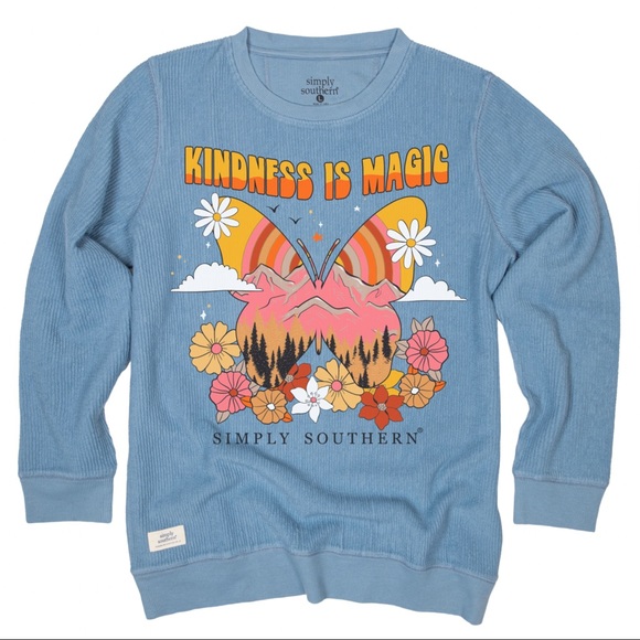✨🆕🧡🦋SIMPLY SOUTHERN KINDNESS IS MAGIC CORDED SWEATSHIRT🦋🧡 - Picture 3 of 6
